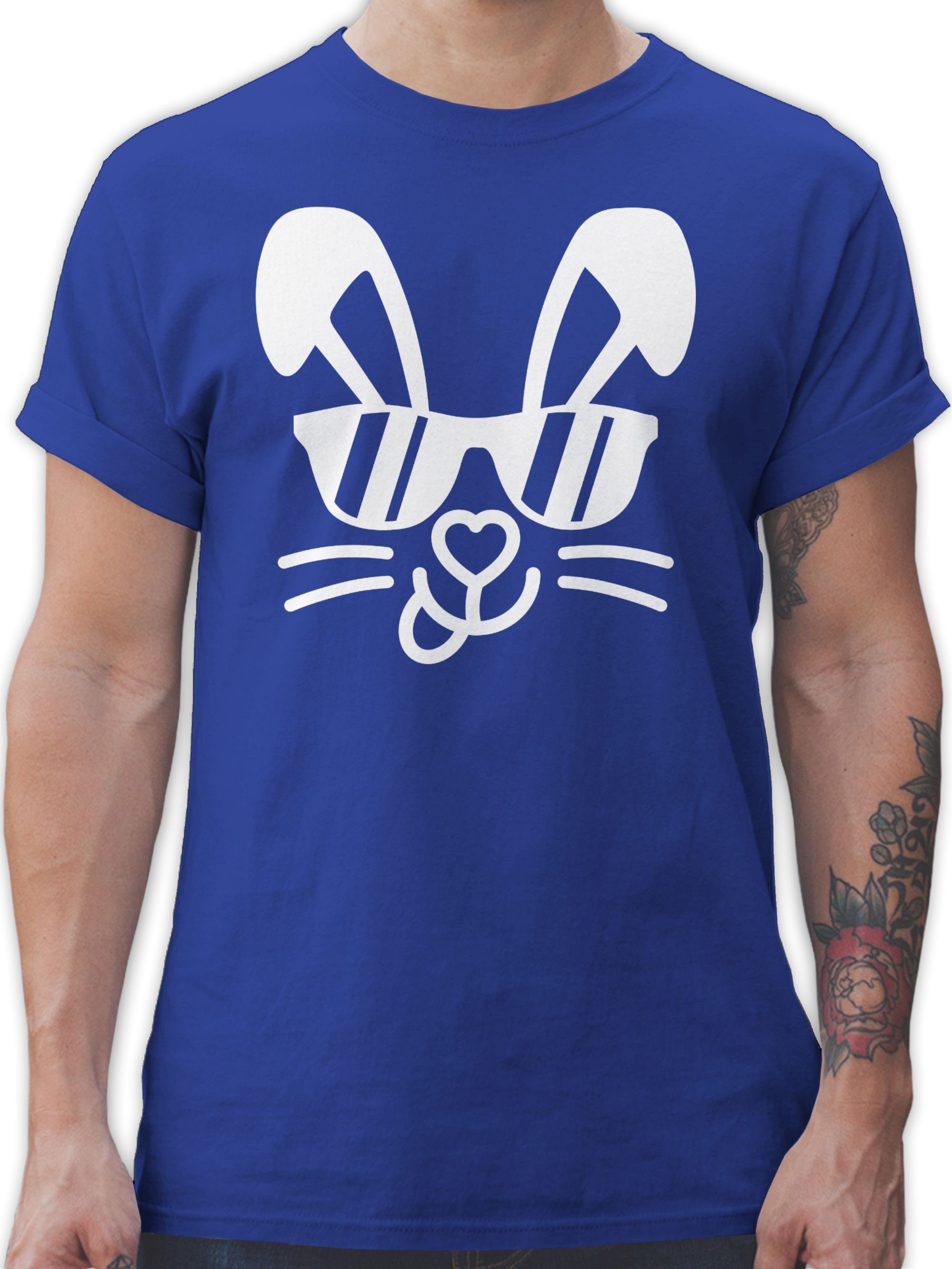 Shirtracer T-Shirt Hase mit Sonnenbrille - weiß - Ostergeschenke - Herren Premium T-Shirt oder mit Osterhasen, Geschenke für Partner zu Ostern, kleine Ostergeschenke als Oster - Kleinigkeit 2 Royalblau