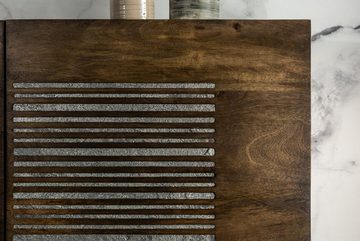 riess-ambiente Highboard ONYX 120cm dunkelbraun / gold (Einzelartikel, 1 St), Massivholz · Achat · Edelstein · Metall · Schrank · Wohnzimmer