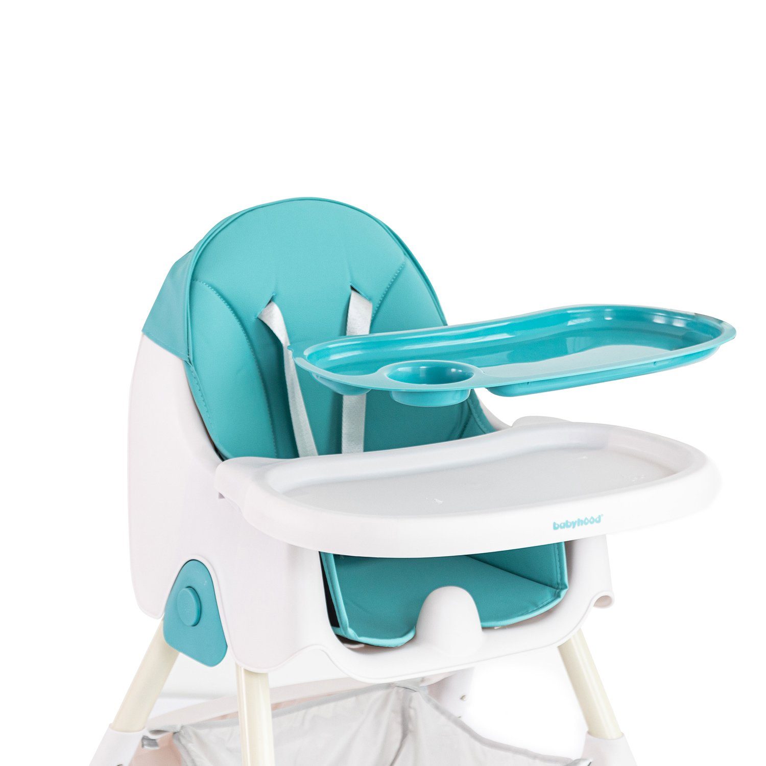 FOXSPORT Kinderklappstuhl, Kinder-Esstuhl​, 2 in 1 Babystuhl, Kombiessstuhl (mit Ablagekorb, mit 5-Punkt-Sicherheitsgurt, wasserdichtes abnehmbares Tablett), klappbar, 6 Monate bis 4 Jahre, 50kg belastbar, vier Farben
