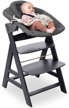 Hauck Hochstuhl Alpha Newborn Set Plus, Dark Grey, mit Newborn Aufsatz; FSC® - schützt Wald - weltweit