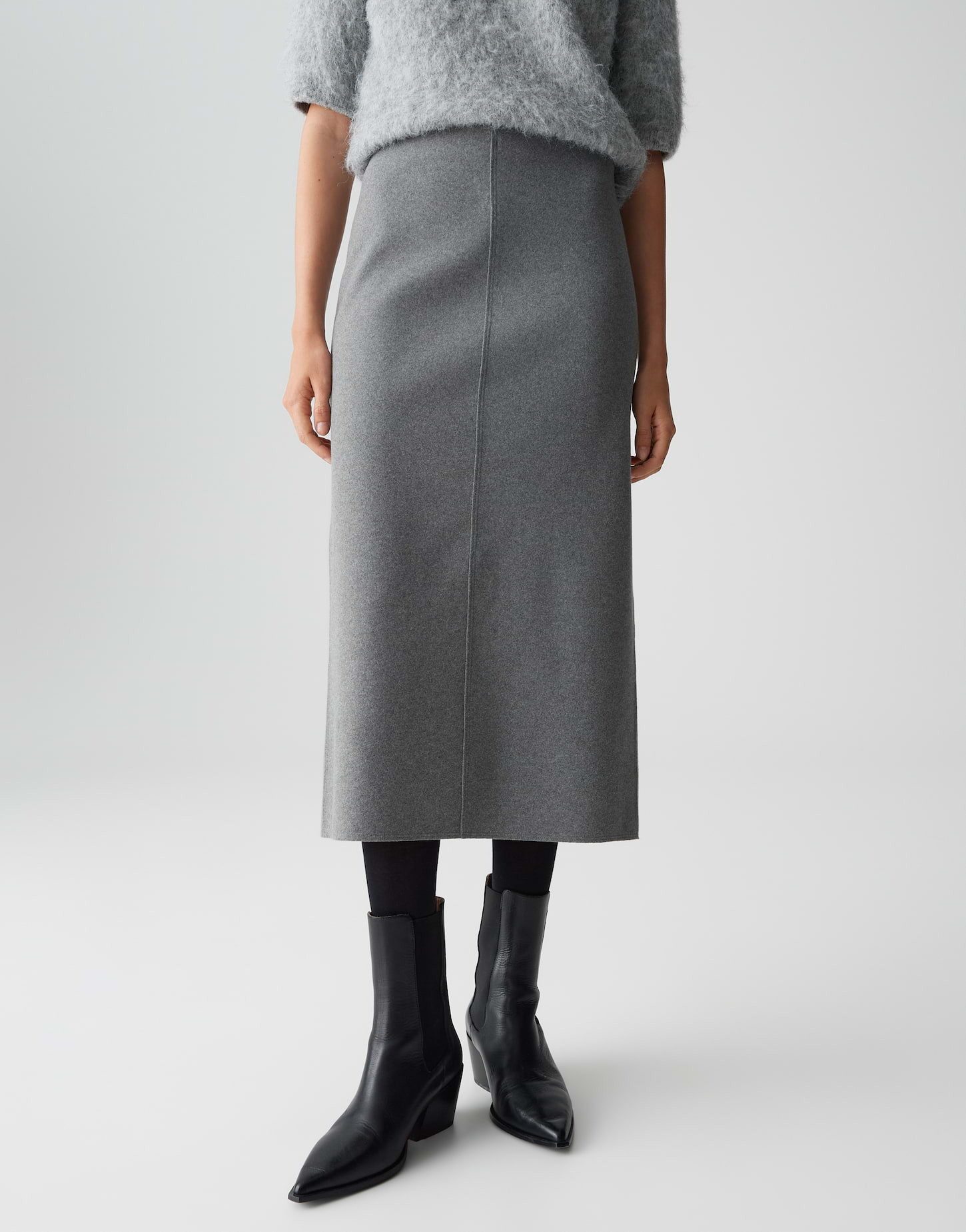 OPUS Bleistiftrock RUDILA mit Komfortbund Midi-Länge, gebürstete Oberfläche günstig online kaufen