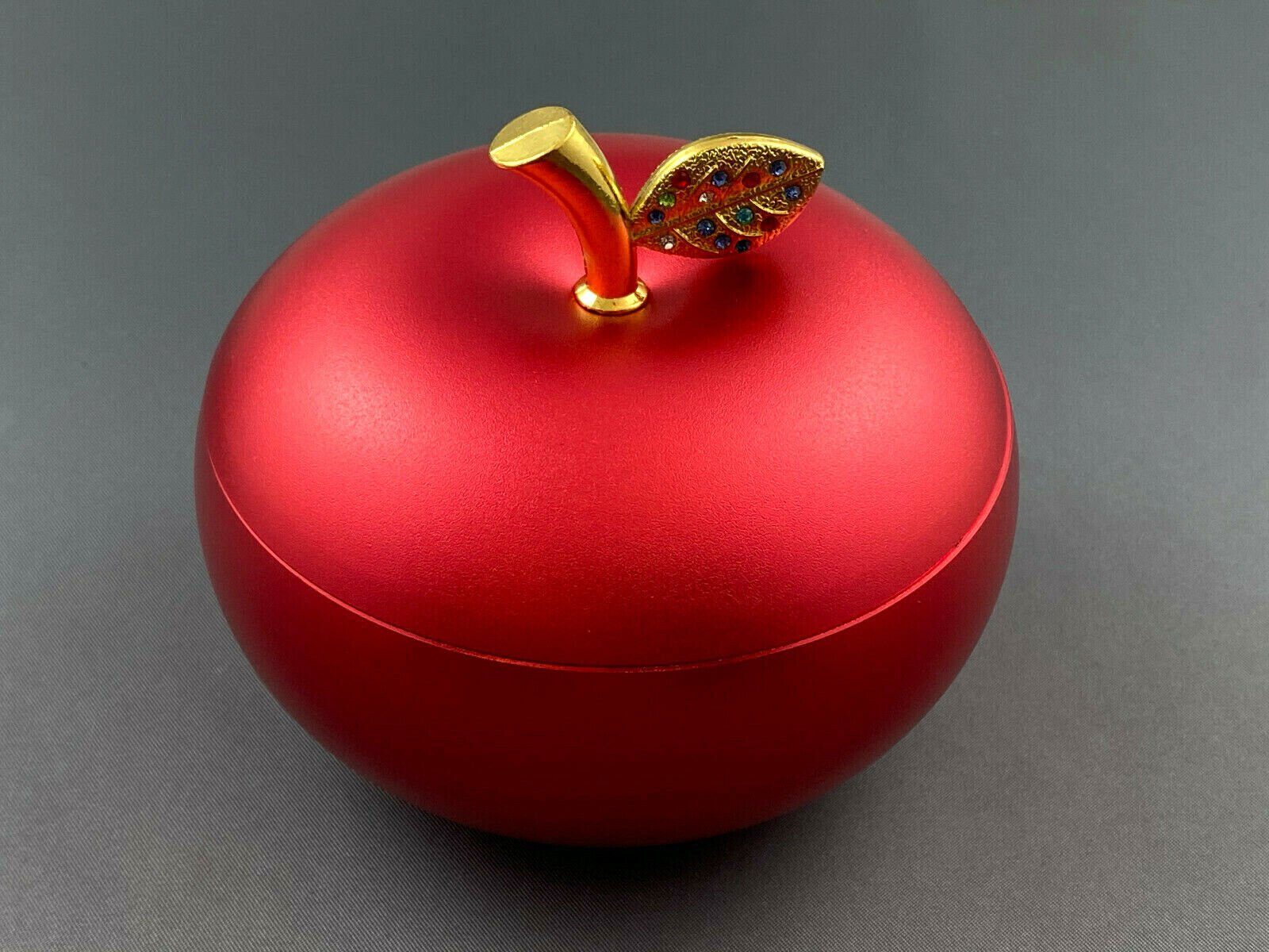 Florissima Пепельницы Apfel Пепельницы rot, Dekoration, Geheimversteck, Aufbewahrung, hochwertig aus Metall mit Glitzer Steinchen