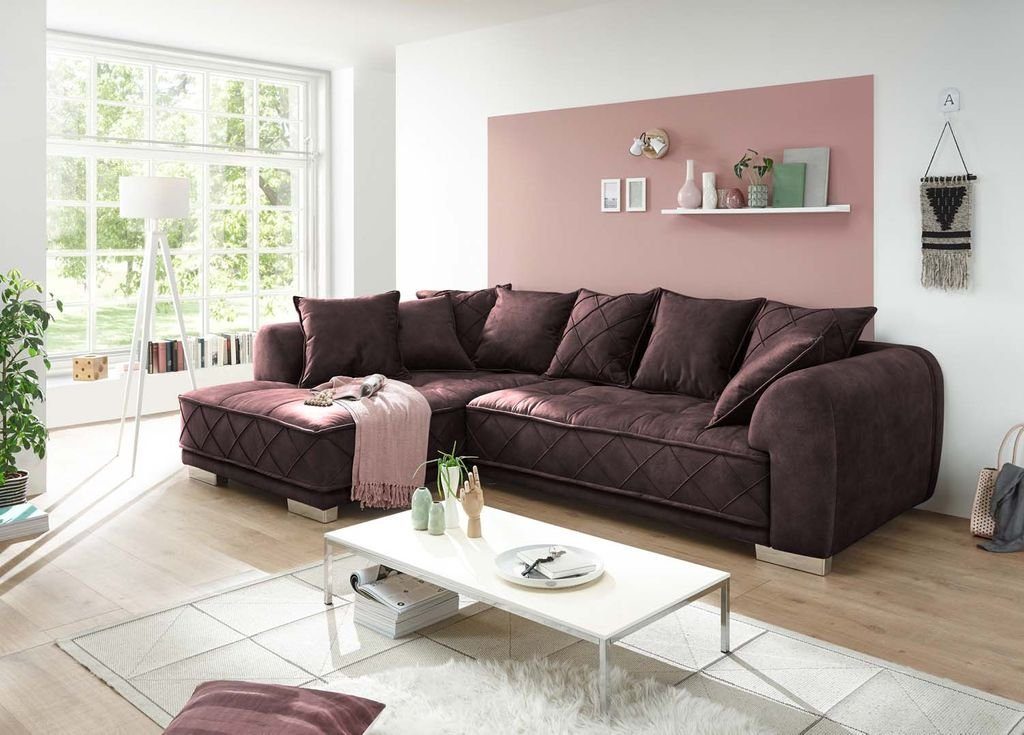 ED EXCITING Couch cm DESIGN x Aubergine 194 Ecksofa, Sentina Ecksofa Ecksofa 319