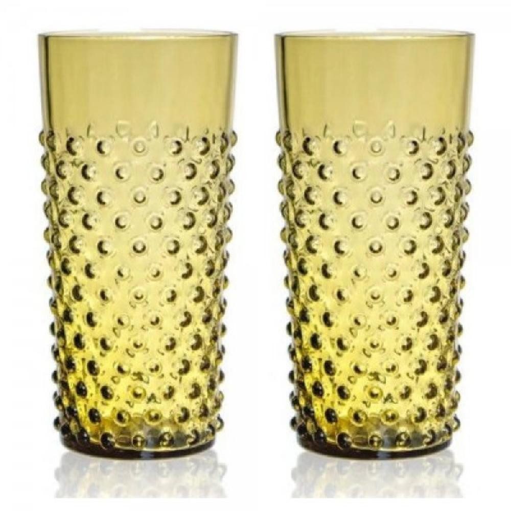 KLIMCHI Cocktailglas Studio Wassergläser Set Hobnail Tumblers Bonsai Green (2-teilig)