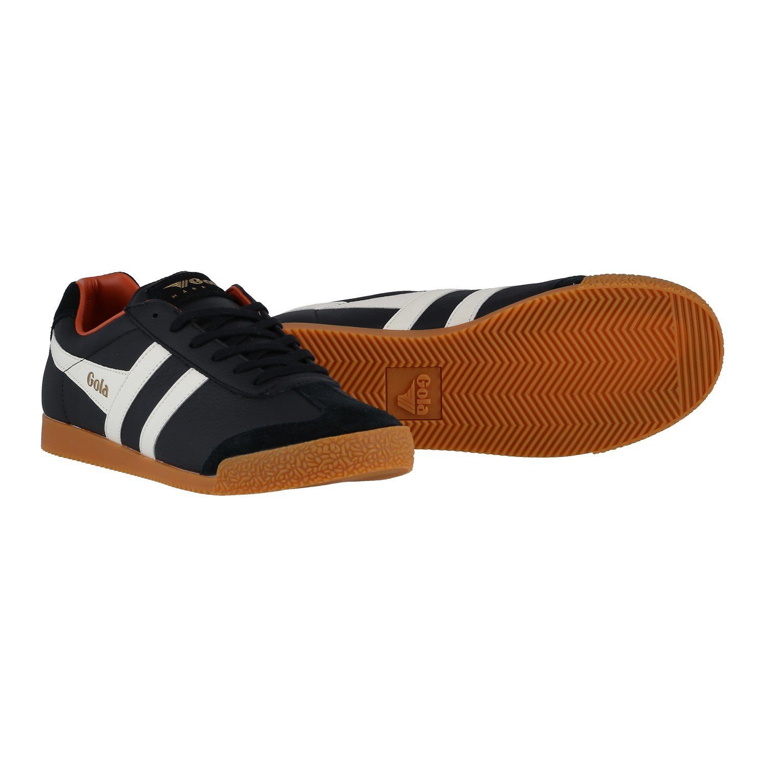 Gola Harrier Leder schwarz/weiss/orange Herren Sneaker günstig online kaufen