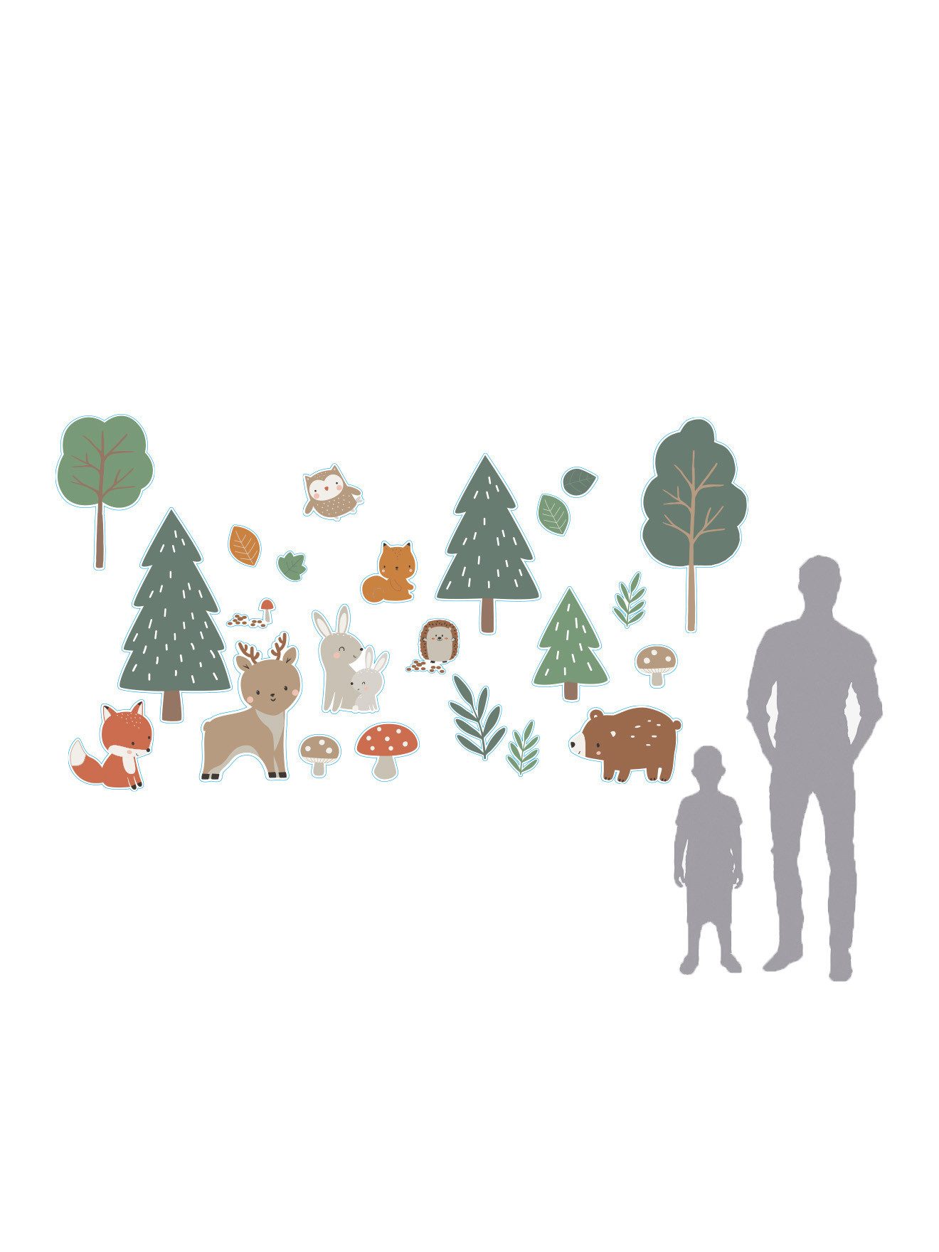 vertbaudet Wandsticker Kinderzimmer XXL-Wandsticker GRÜNER WALD