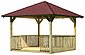 Karibu Holzpavillon »Cordoba 2«, (Set), BxT: 357x357 cm, inkl. Brüstung, Fußboden, Dachschindeln und Pfostenanker, Bild 2