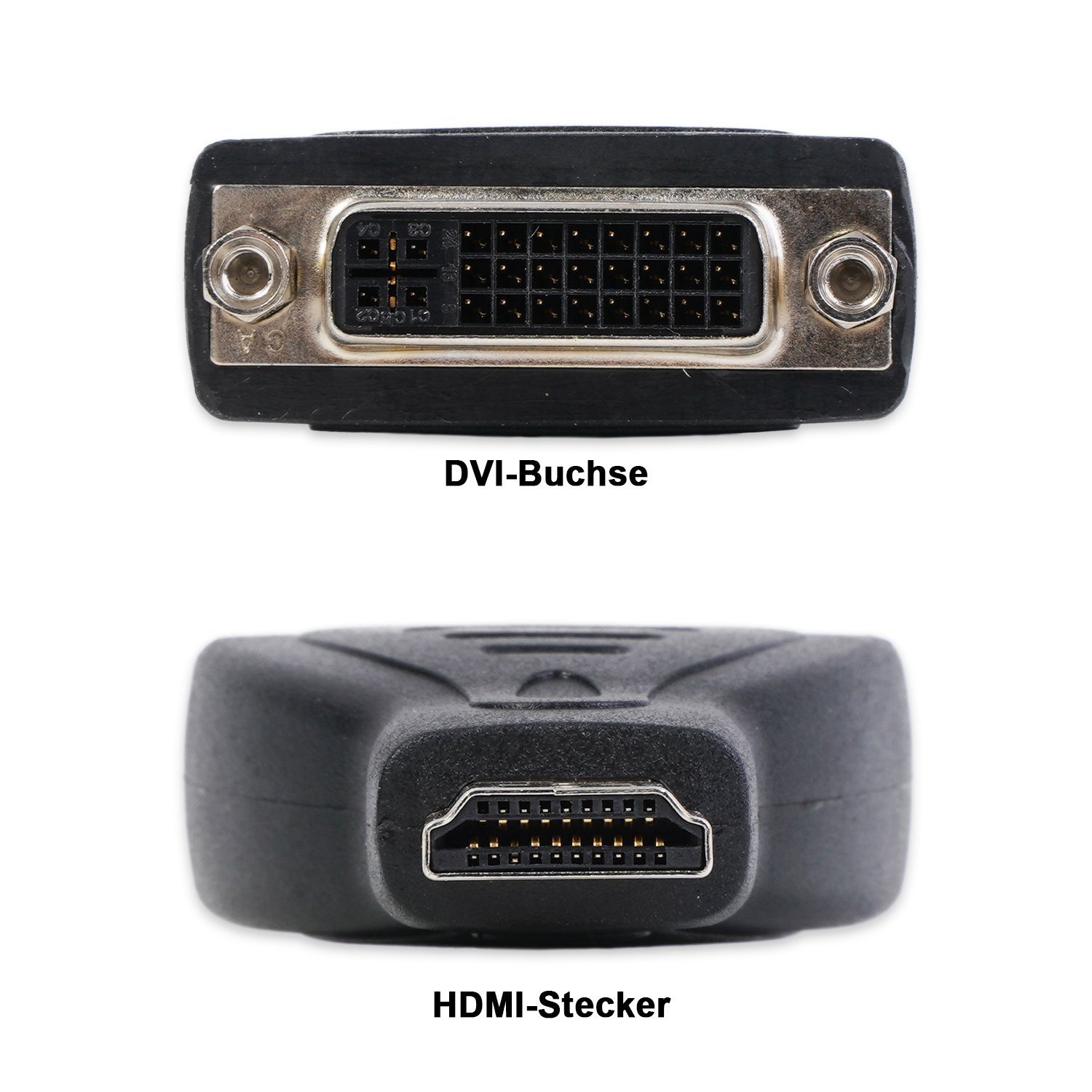 Vivanco DVI auf HDMI Adapter Video-Adapter HDMI, 10 cm, DVI-I Buchse Dual Link zu HDMI-Stecker für TV PC Monitor Beamer etc.