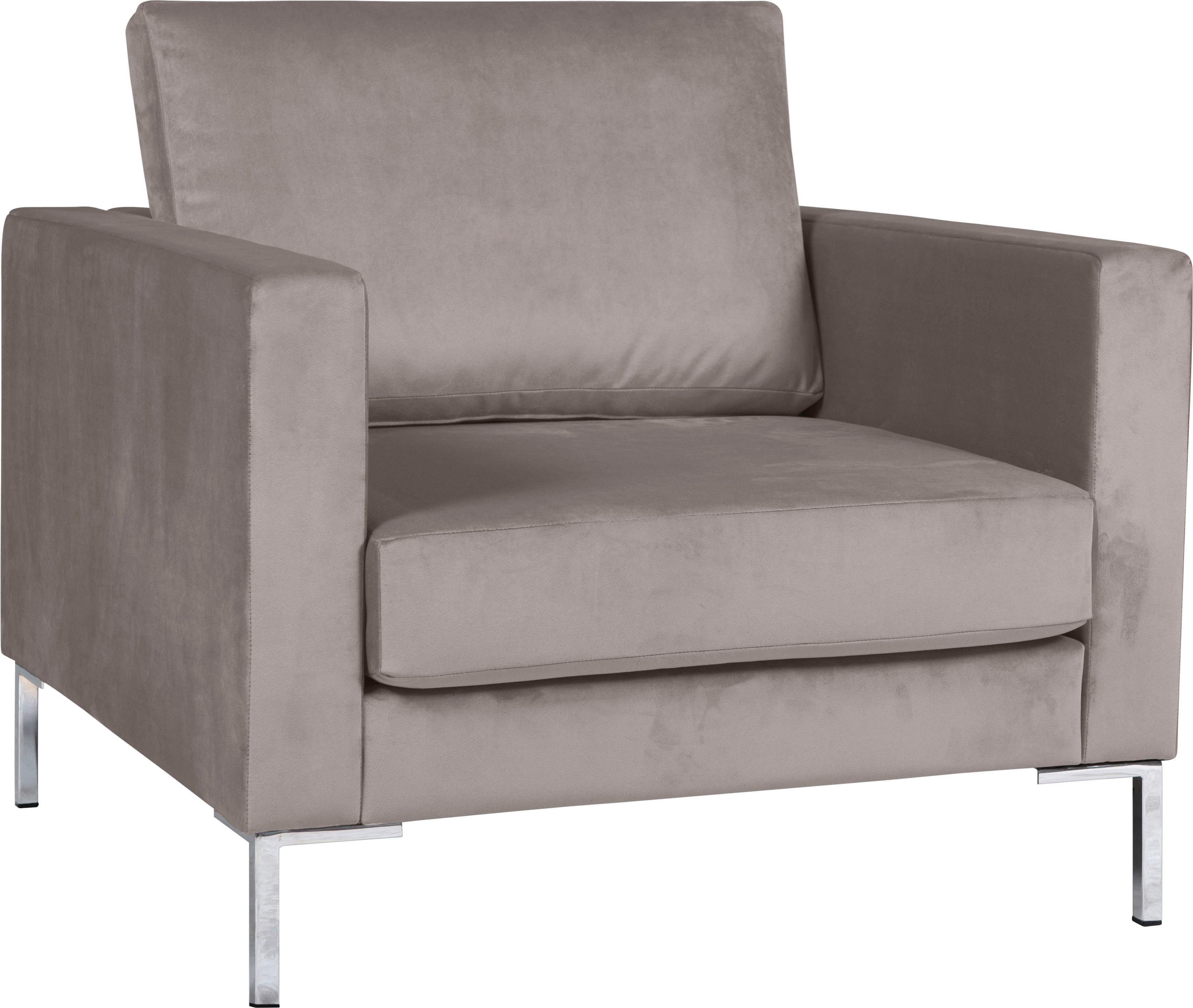 Velina, Alte Sessel Metall-Winkelfüßen Gerberei grey mit light