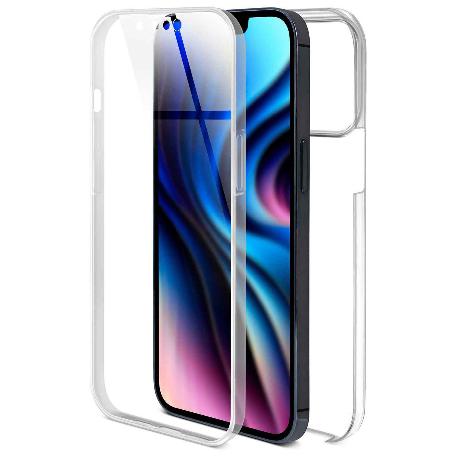 ONEFLOW Handyhülle für iPhone 13 Pro Hülle Komplett Schutz Touch Case 6,1 Zoll, 360 Grad Schutzhülle Transparent Rundumschutz Durchsichtig Beidseitig