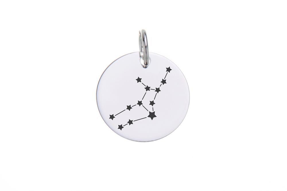 Silberkettenstore Silberkette Erbskette 2mm mit Sternbild Anhänger JUNGFRAU - 925 Silber