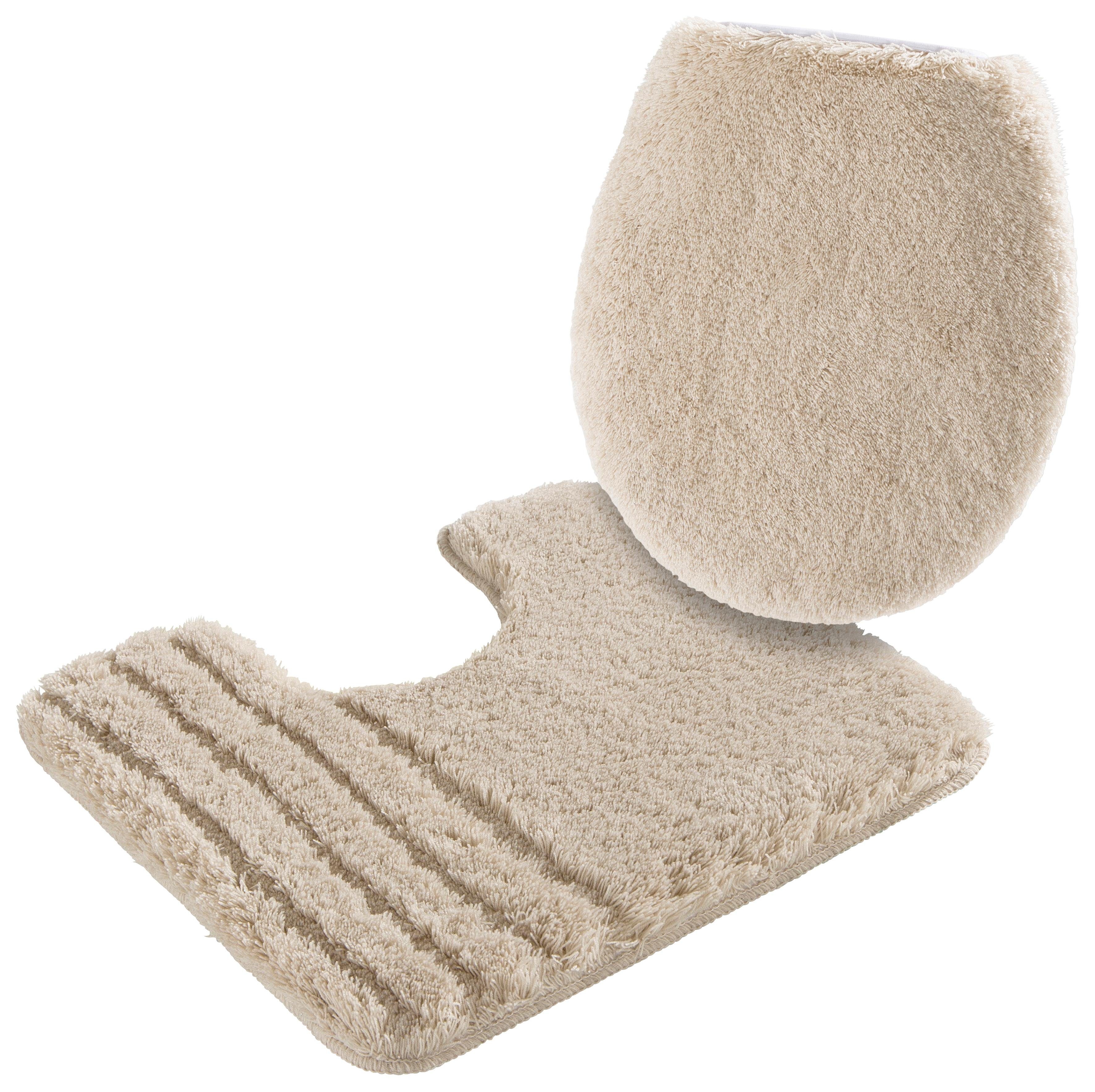 Möve Badematte Loft, Badvorleger, Badezimmer Teppich, Höhe 30 mm, rutschhemmend beschichtet, schnell trocknend, strapazierfähig, fußbodenheizungsgeeignet, Polyacryl, 2-tlg. Stand-WC Set, Badteppich, Badematten auch als 2 teiliges Set & rund