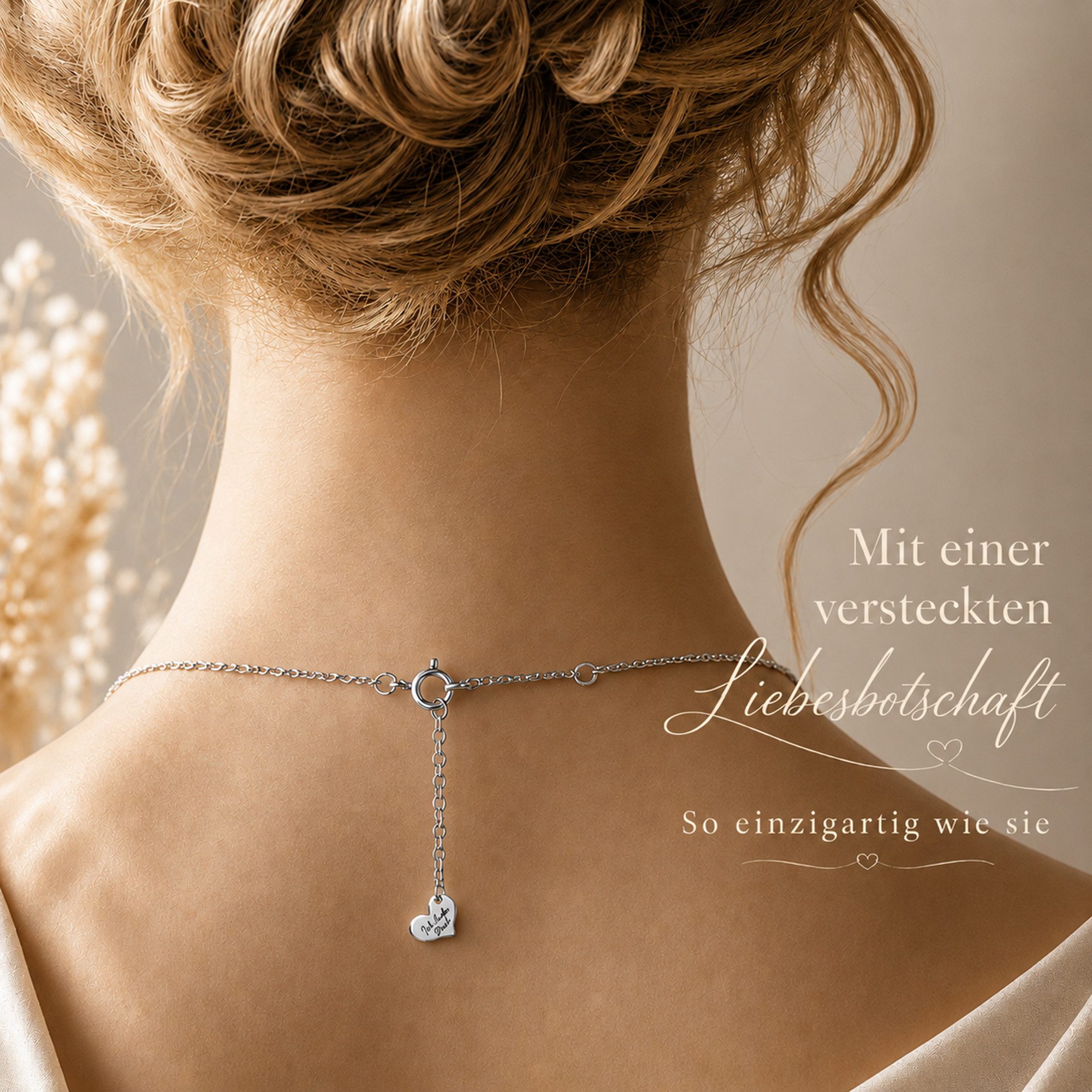Limana Herzkette Damen Schmuck echt 925 Silber zeitloser Herz Anhänger mit Zirkonia (Geschenk für Freundin Frau Mama inkl. Dose Tasche), Geburtstag Weihnachten  – Bild 5 von 5