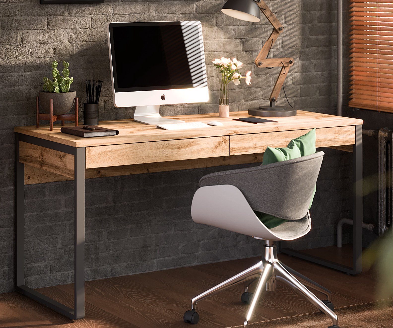 Swema Schreibtisch Tisch Kassia, Schubkästen mit Soft-Close-Funktion,  Breite 160cm