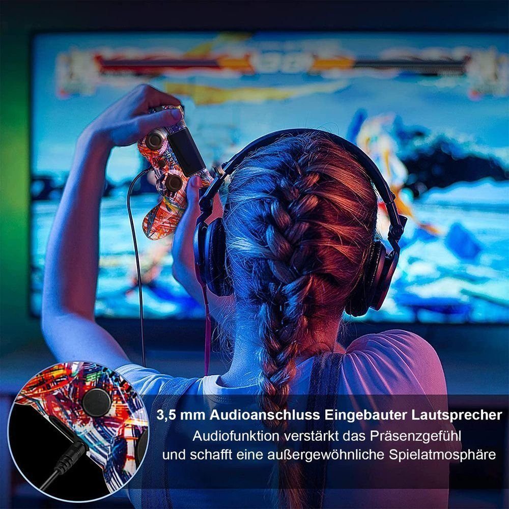 KINSI Wireless Gamepad, Controller, Bluetooth, für PS4 PlayStation 4-Controller (Doppelte Vibration, wiederaufladbare Batterie)