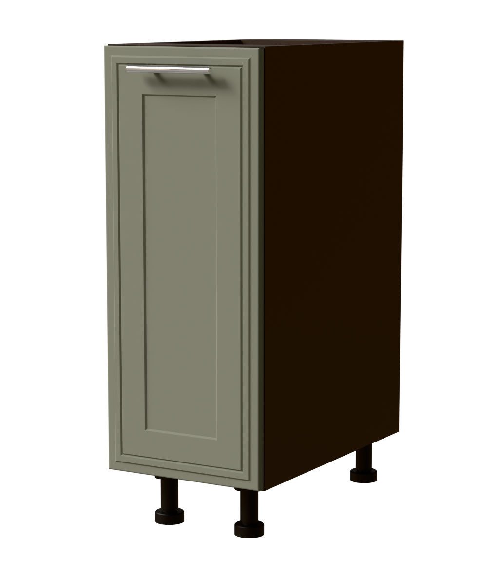 Feldmann-Wohnen Unterschrank Salo (D1D/30, 1-türig, 1 Einlegeboden, 1-St., moderne Kassettenoptik, folierte Fronten) lava / reed green matt
