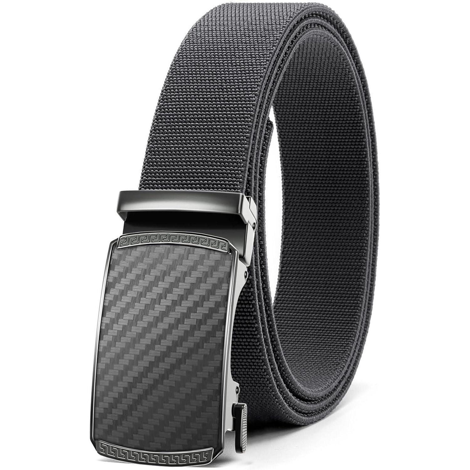 LuxusKollektion Stretchgürtel Gürtel Herren Kohlenstoff Grau Taille 90-105cm Gesamtlänge 125cm