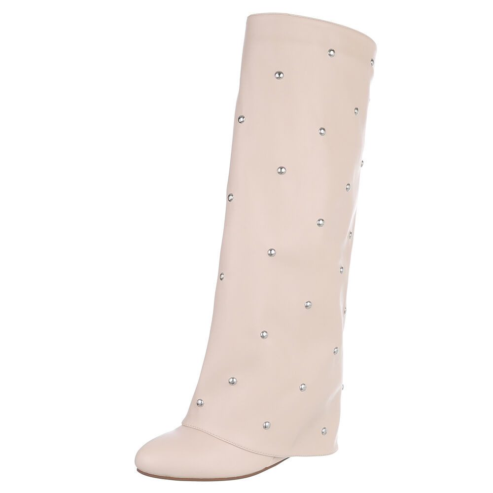 Ital-Design Glamouröse Damenstiefel mit Perlendetails für günstig online kaufen