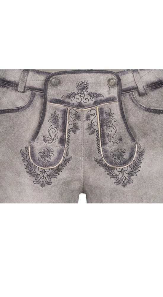Nübler Trachtenlederhose Lederhose kurz Tiana M in Silber von Nübler