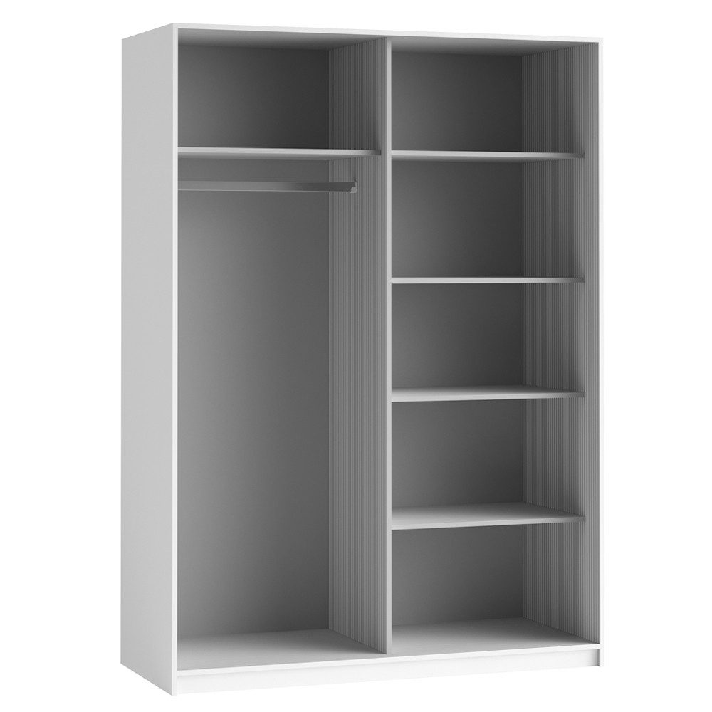 Lomadox Schwebetürenschrank BIRMINGHAM-83 Kleiderschrank mit Schwebetüren in weiß, B/H/T: ca. 120/210/61 cm