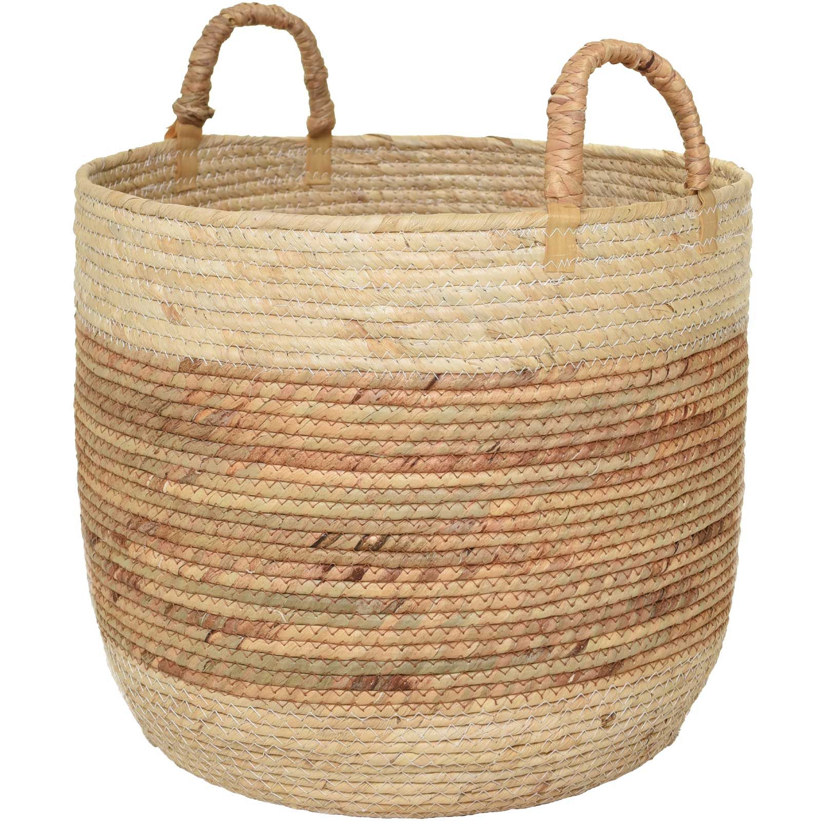 VIVANNO Dekokorb Wasserhyazinthe Dormante Rund - Natur Geflochten (1 St), 41x35 cm