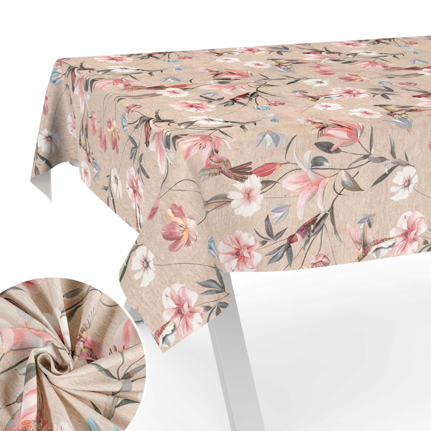 ANRO Tischdecke aus Stoff mit Blumen Pflanzen wasserabweisend Tischtuch Tis günstig online kaufen