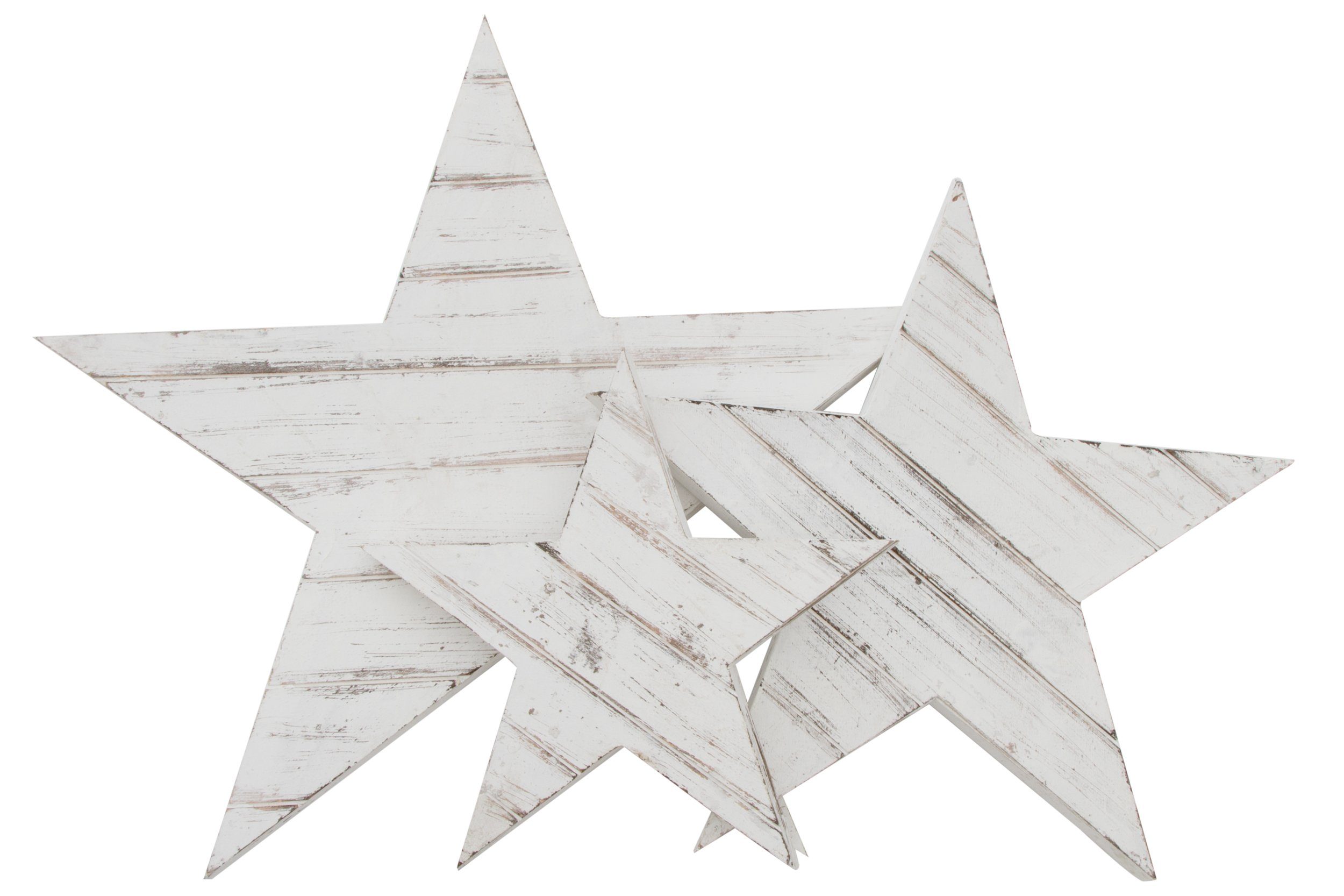 Wohnando Dekofigur Weihnachtssterne 3er Set 'White Star', Weihnachtsdeko we günstig online kaufen