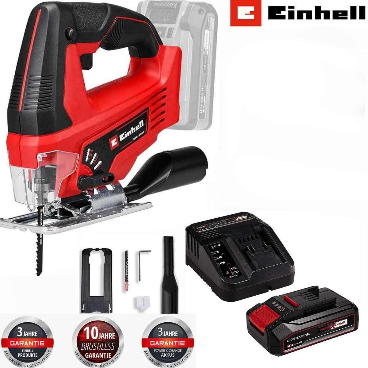 Einhell Akku-Pendelhubstichsäge Stichsäge TC-JS 18V Li, 1x 2,5 Ah Akku, Ladegerät – Bild 3 von 5