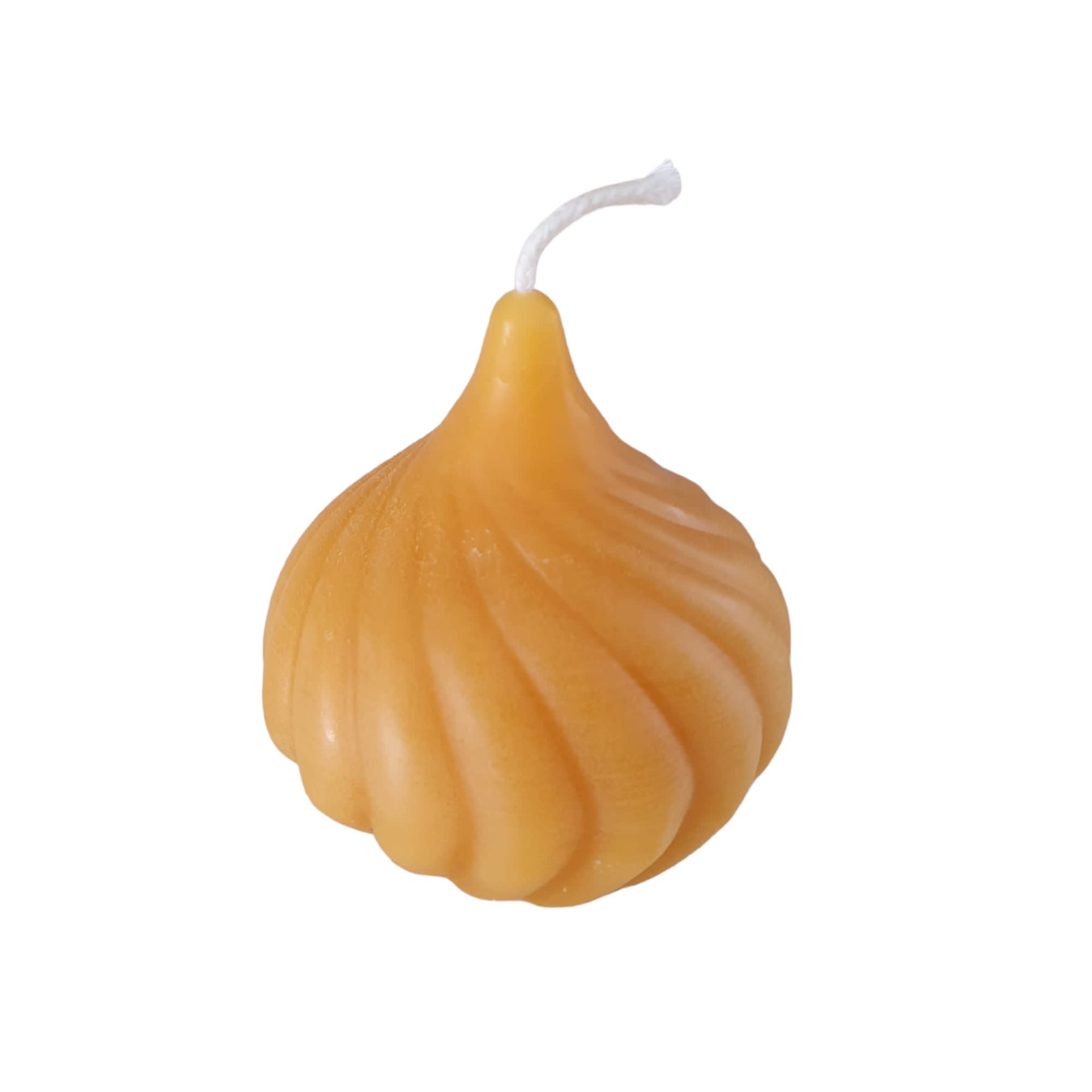 Aspinaworld Bienenwachskerze Spiral Kerze 6 cm natur – tiefe Drallrillen (1-tlg)