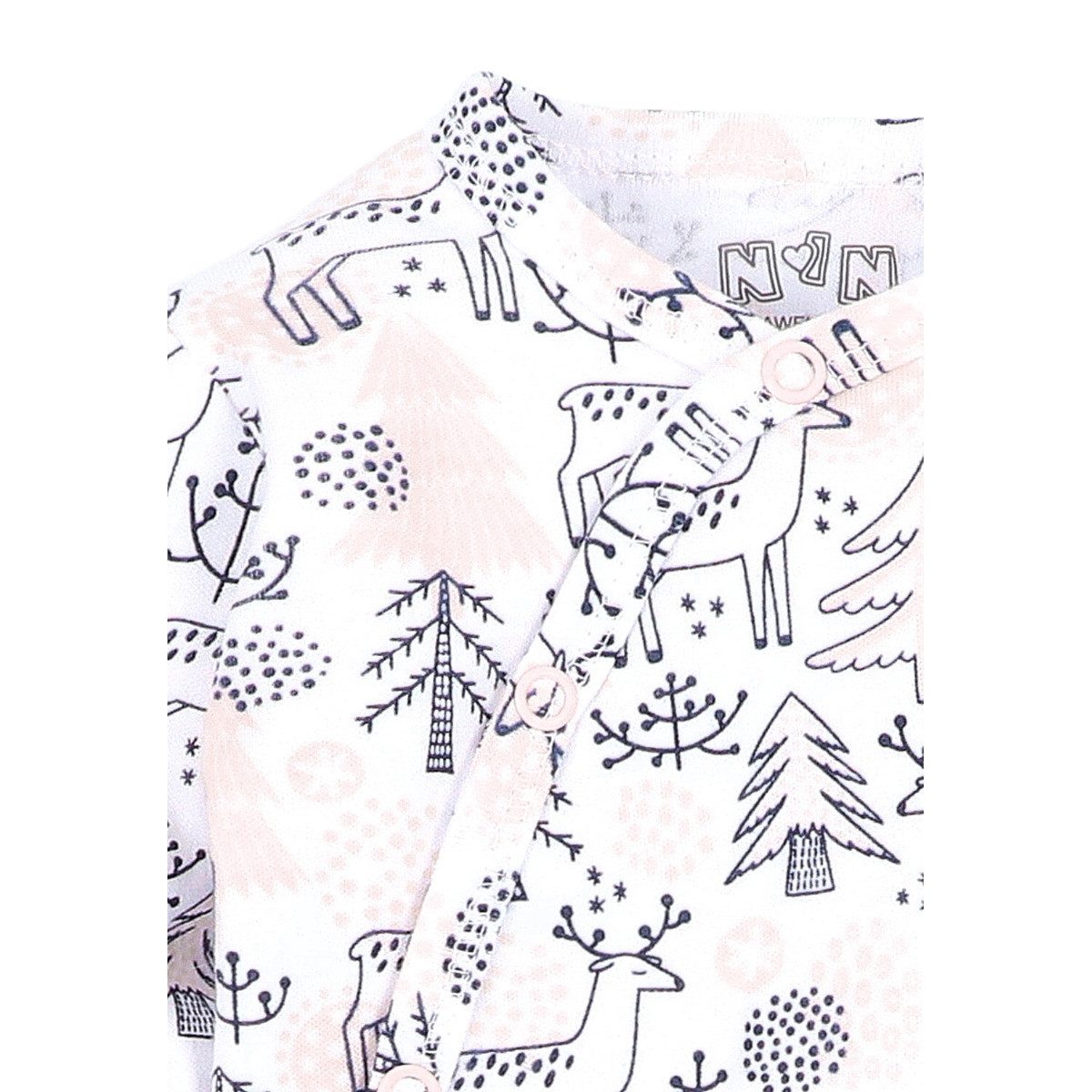 NINI Langarmwickelbody Hirsch Mädchen (1-tlg) Body, Langarmbody, Wickelbody, Mädchenbody, Einteiler