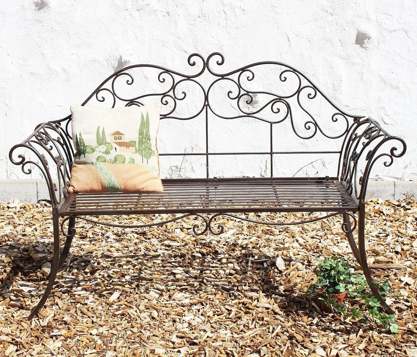 DanDiBo Gartenbank Metall Braun Wetterfest 146 cm 2 Sitzer Parkbank 111183 Antik Eisen, Sitzbank Garten