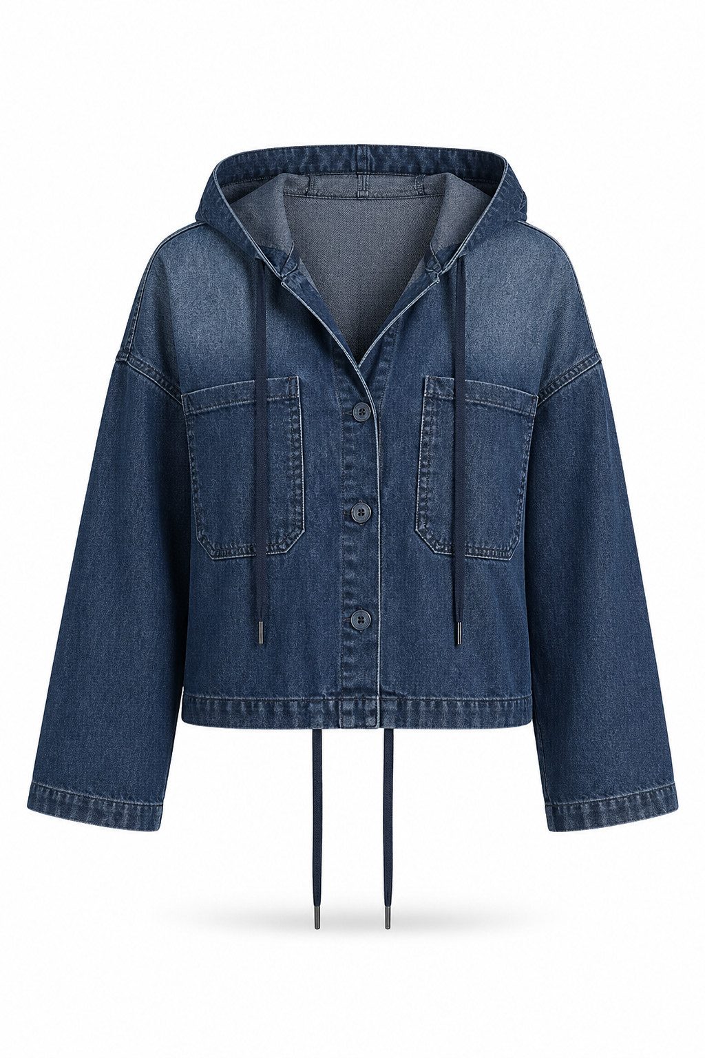 GANG Longblazer 94ALICE CAP LONG - Jeansjacke Damen - Übergangsjacke - Loose Fit