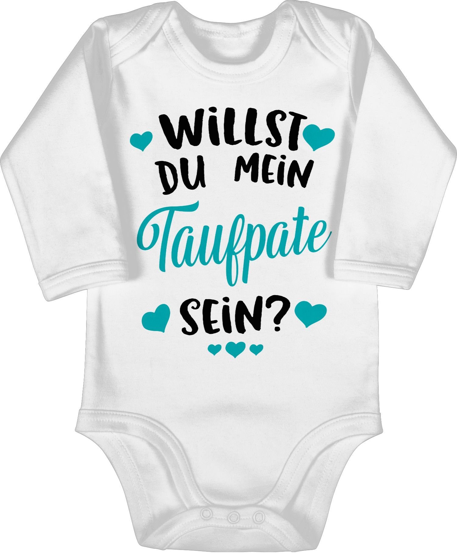 Taufpate türkis mein Willst Baby Shirtbody sein? 1 - Shirtracer Weiß du Patenonkel