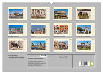 CALVENDO Wandkalender Rom-Italien / Geburtstagskalender (Premium, hochwertiger DIN A2 Wandkalender 2023, Kunstdruck in Hochglanz)