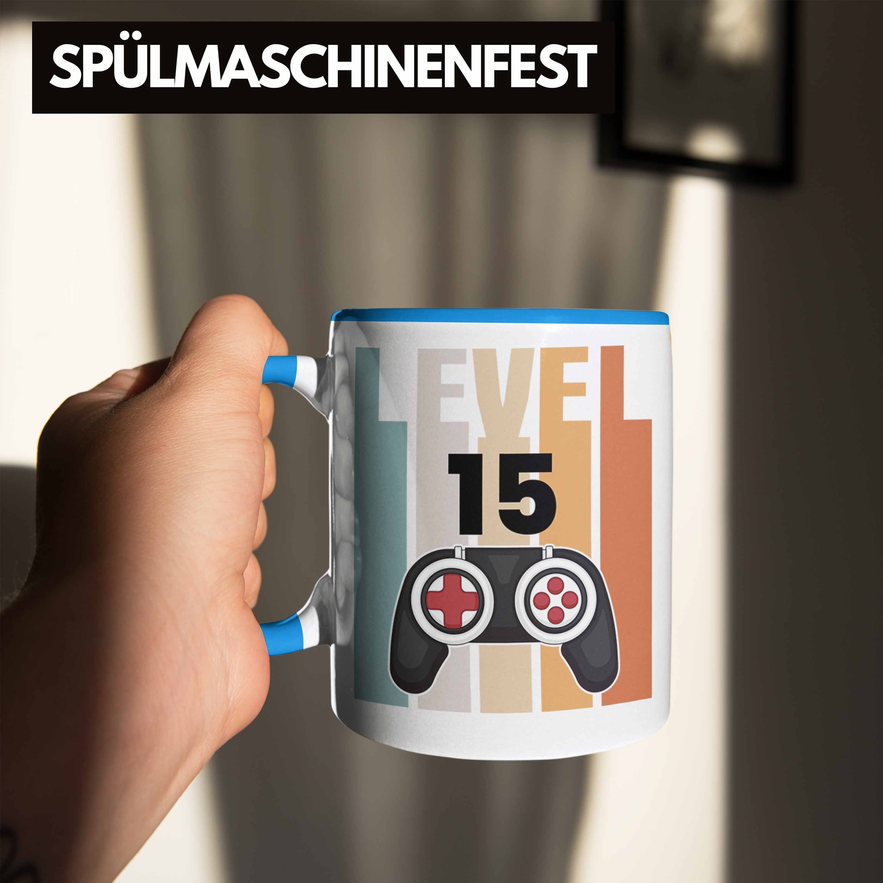 Trendation Tasse - Geburtstag Geschenkidee Jungs Blau zum Jungen 15. Gamer Tasse Trendation