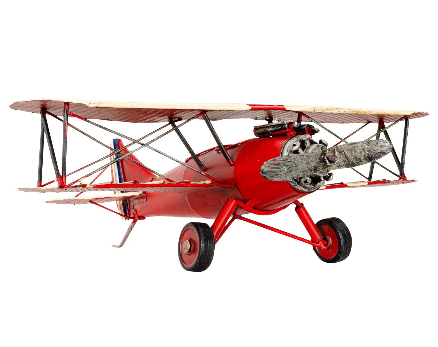 Aubaho Dekoobjekt Modellflugzeug japanisches Flugzeug Doppeldecker Modell Metall Antik-S