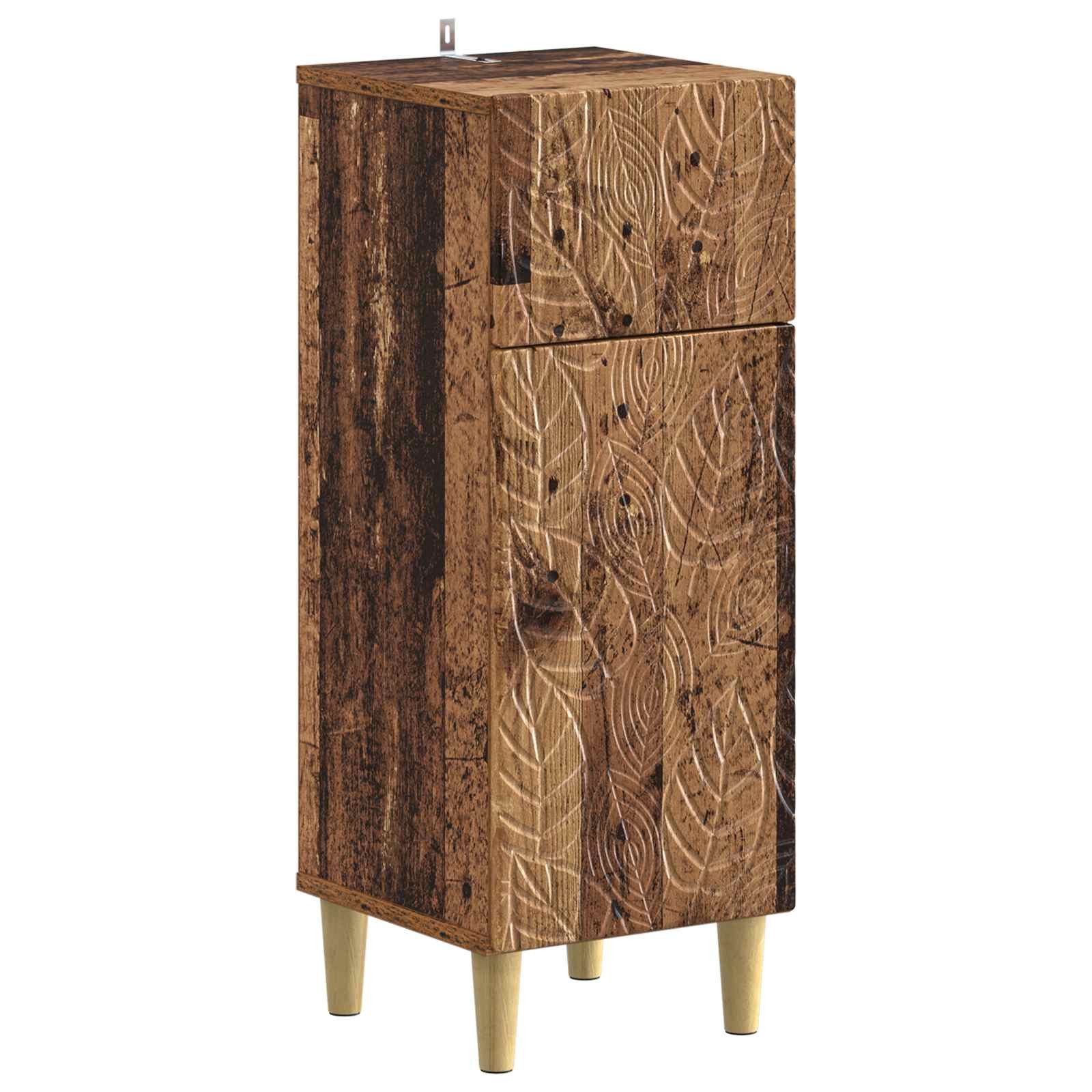 vidaXL Badezimmerspiegelschrank Badezimmer Aufbewahrungsschrank DELFT Altholz 30 x 31 x 80 cm