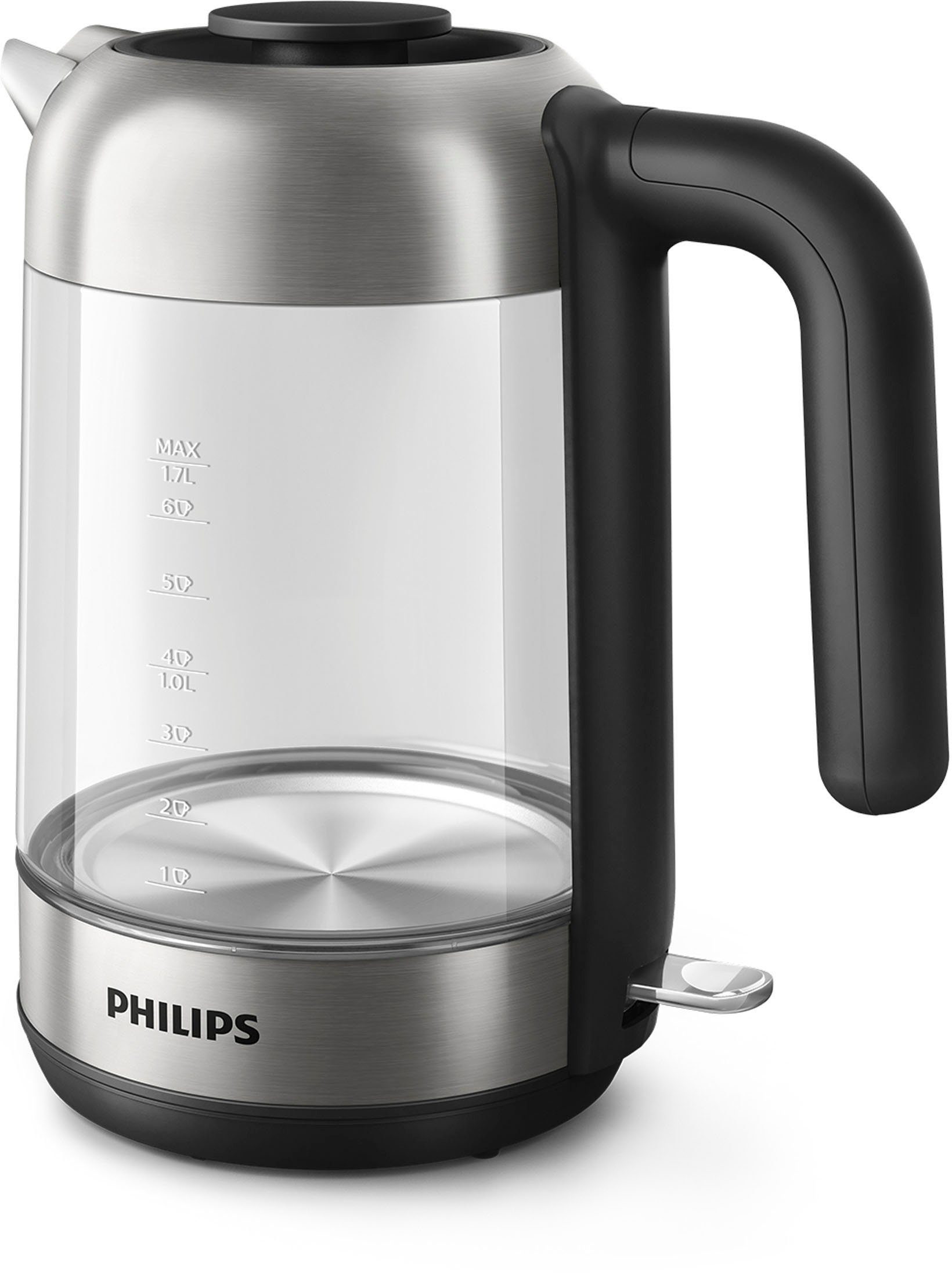 Philips Wasserkocher Series 5000 HD9339/80, 1,7 l, 2200 W, Glasgehäuse, Trockengehschutz