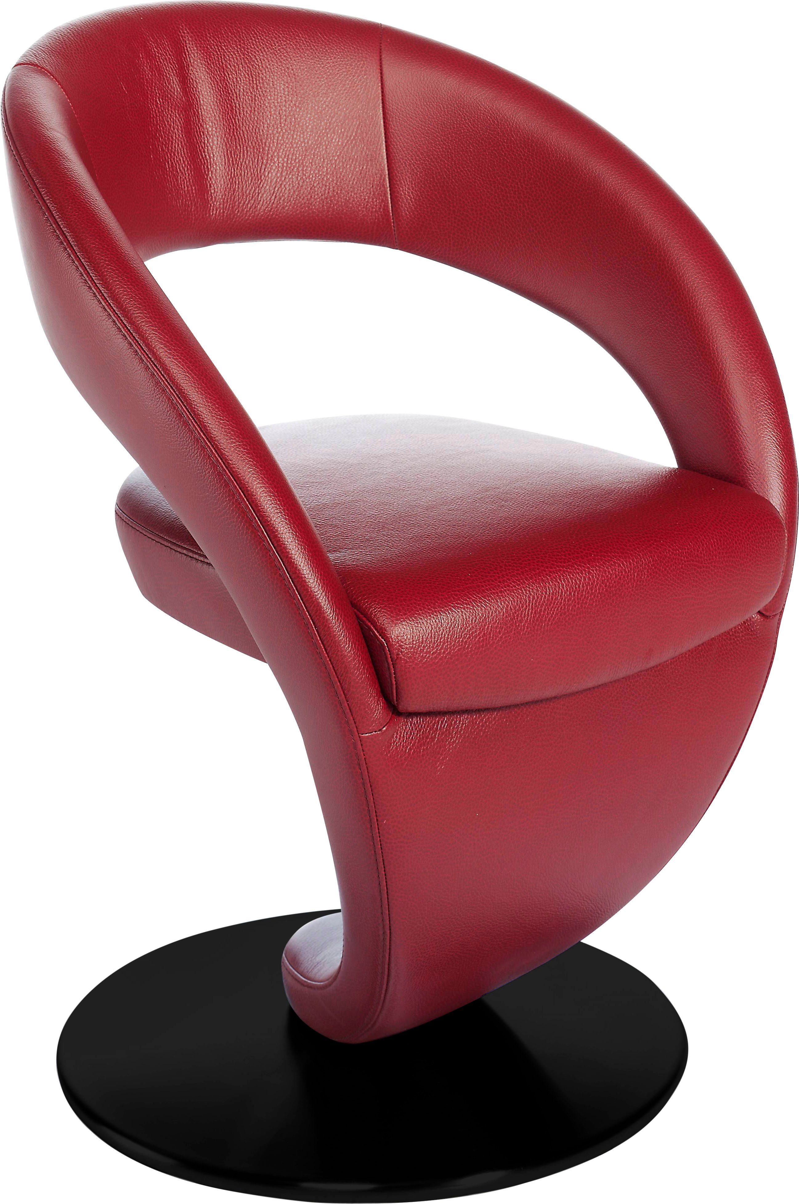 schwarzer Drehstuhl Komfort rubin Drehteller Wohnen & K+W Design-Drehstuhl, Wave,