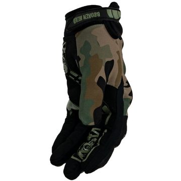 Broken Head Motorradhandschuhe MX-Handschuhe Rebelution Camouflage Grün Weiteneinstellung