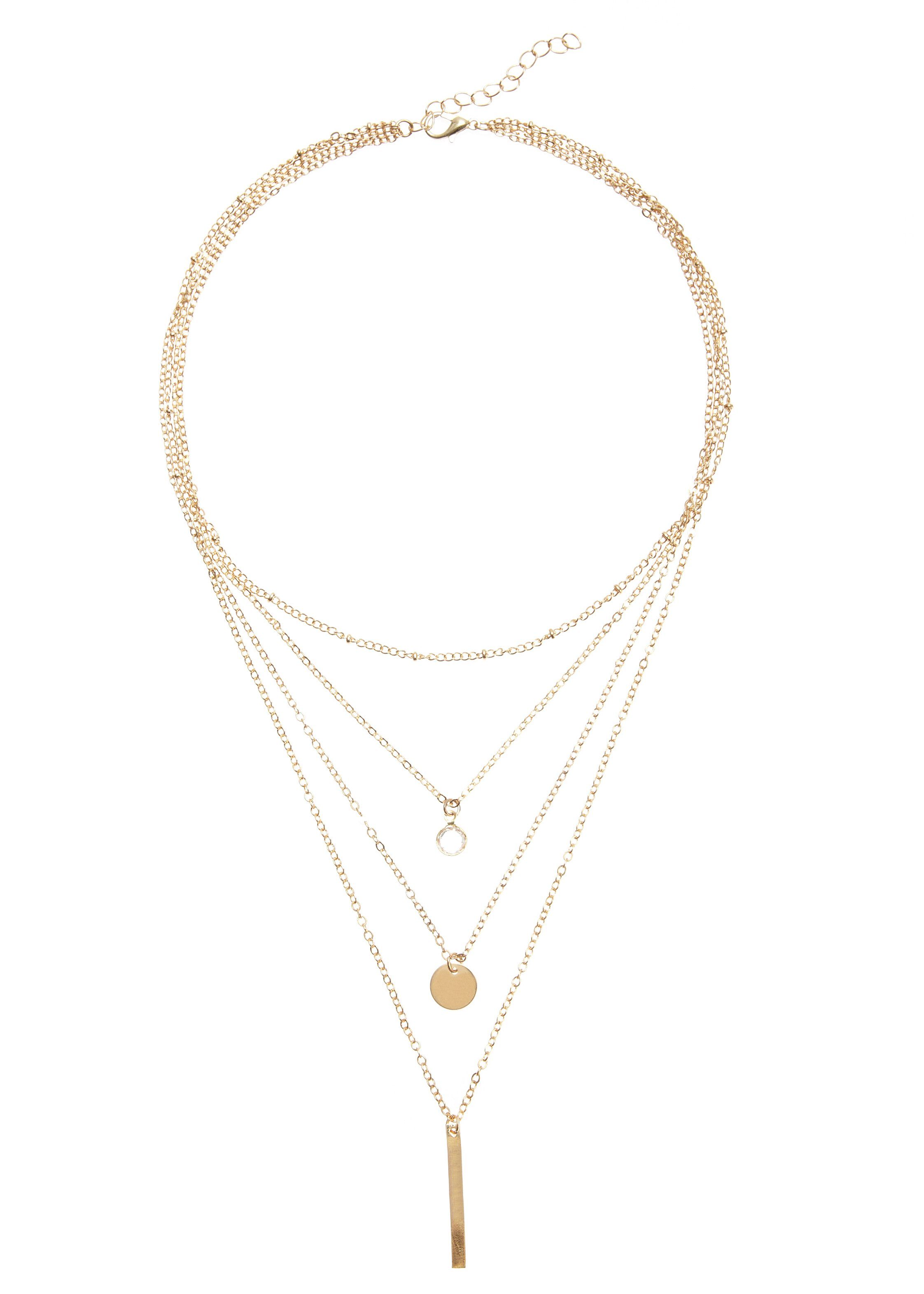 LASCANA Kette mit Anhänger, Vierreihiges Kettenset mit Anhänger, Halskette, günstig online kaufen