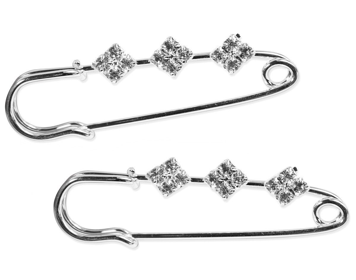 dy_mode Broschen Set Großer Brosche Anstecknadel mit Strass Steinchen in 2er Pack, mit Strass