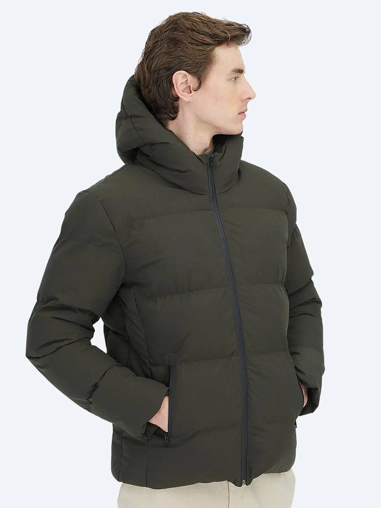 KİP Jeansjacke Khaki Regular Fit Kapuzen Freizeitjacke