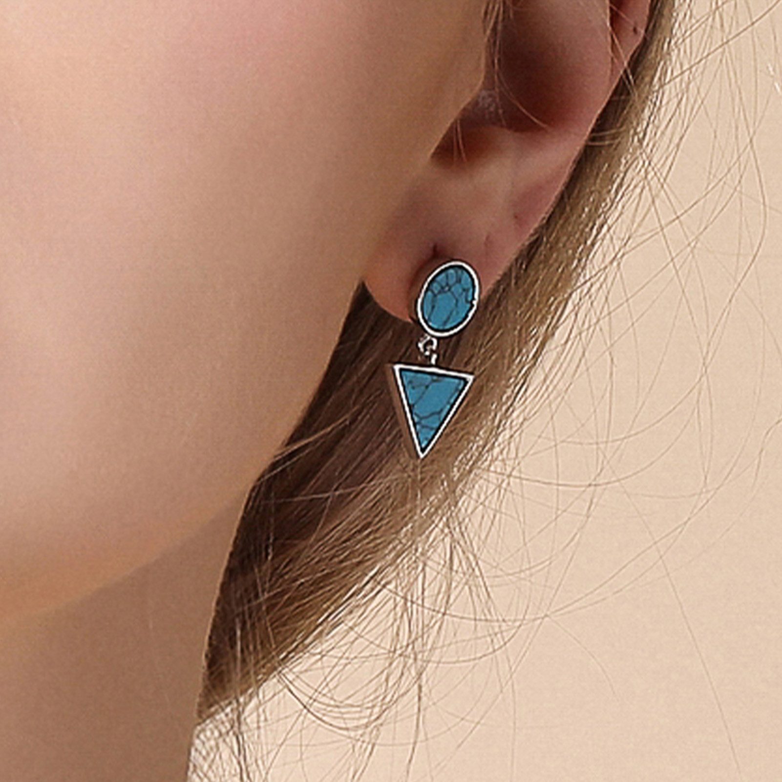 Jumpeak Paar Ohrhänger ohrringe silber 925,ohrringe grün,ohrringe türkis,ohrringe hängend, ohrringe damen,damen geschenk,schwester geschenk,geschenk für tochter