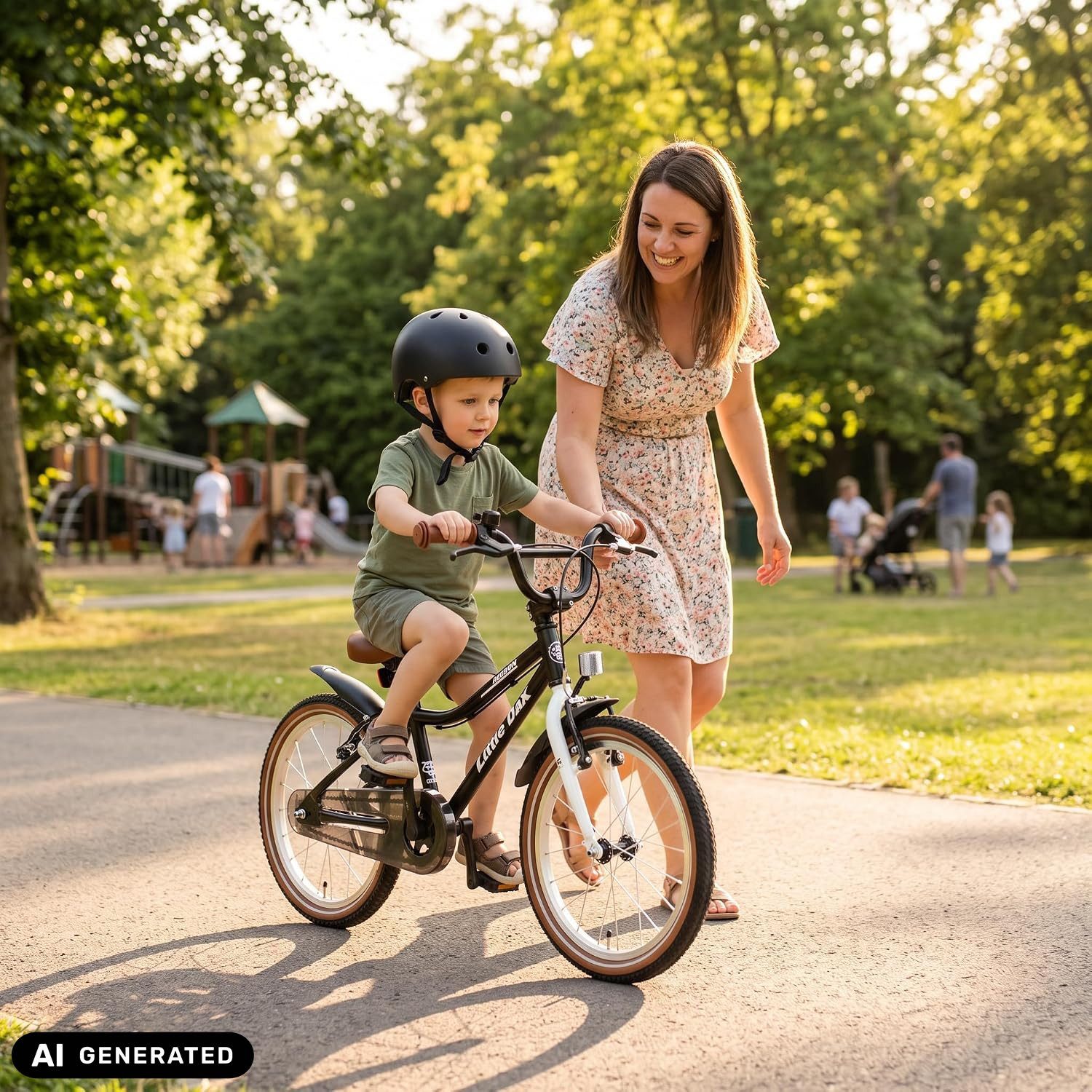 Bachtenkirch Kinderfahrrad 18 Zoll Schwarz Fahrrad für Kinder ab 4 Jahre, Schrittlänge des Kindes ab 48 cm, Einstellbare Sattelhöhe 52 bis 60 cm