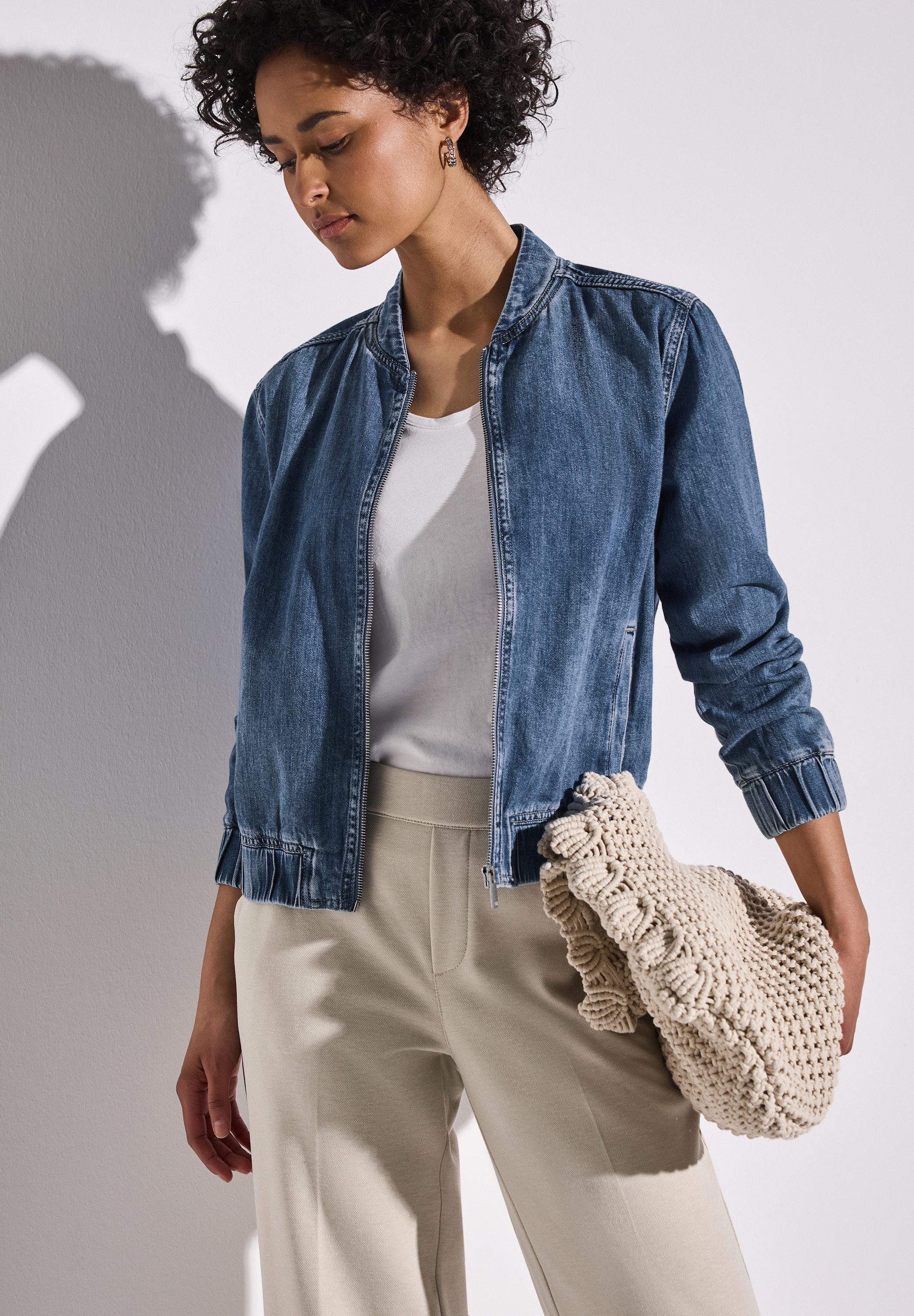 STREET ONE Blouson Denim, mit Reißverschluss günstig online kaufen