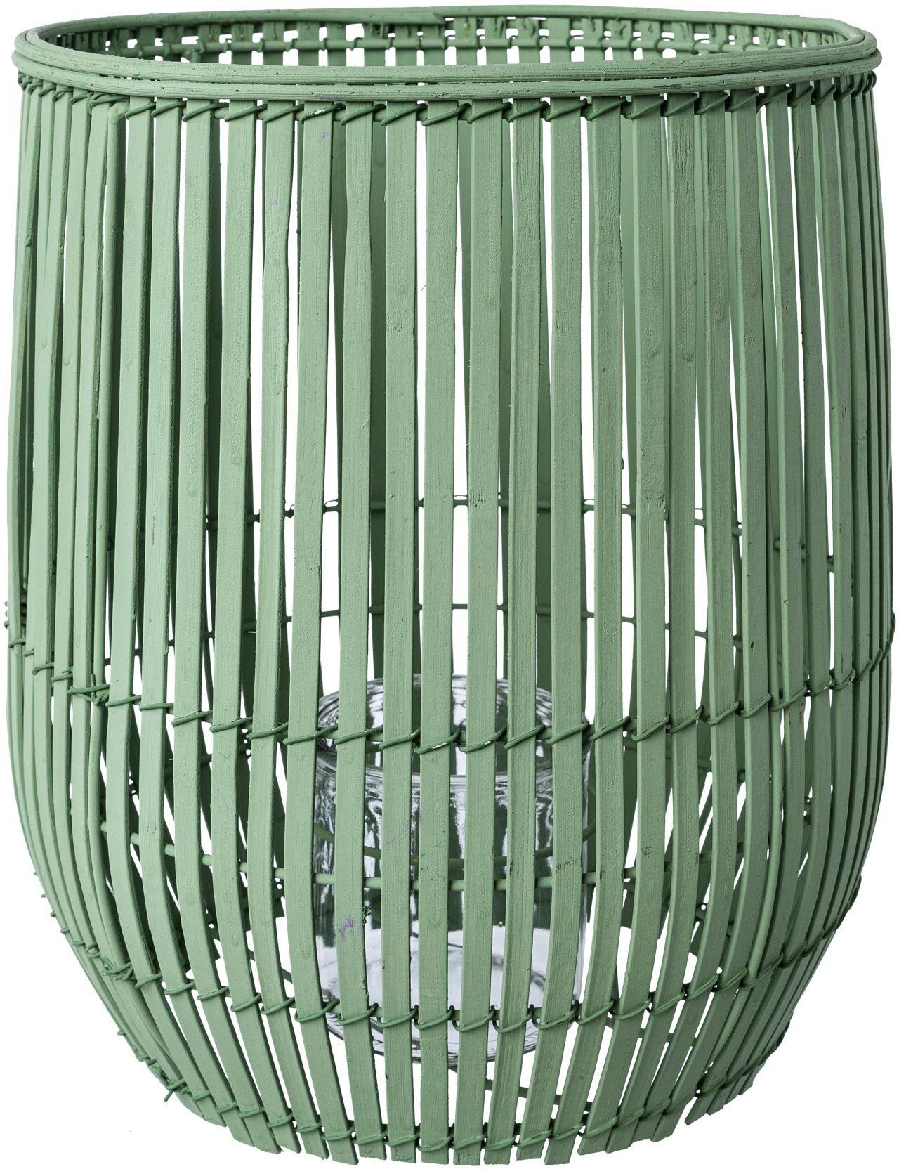 St), Kerzenhalter Windlicht home jadefarben ca. 30 cm (1 Höhe Creativ Bambus