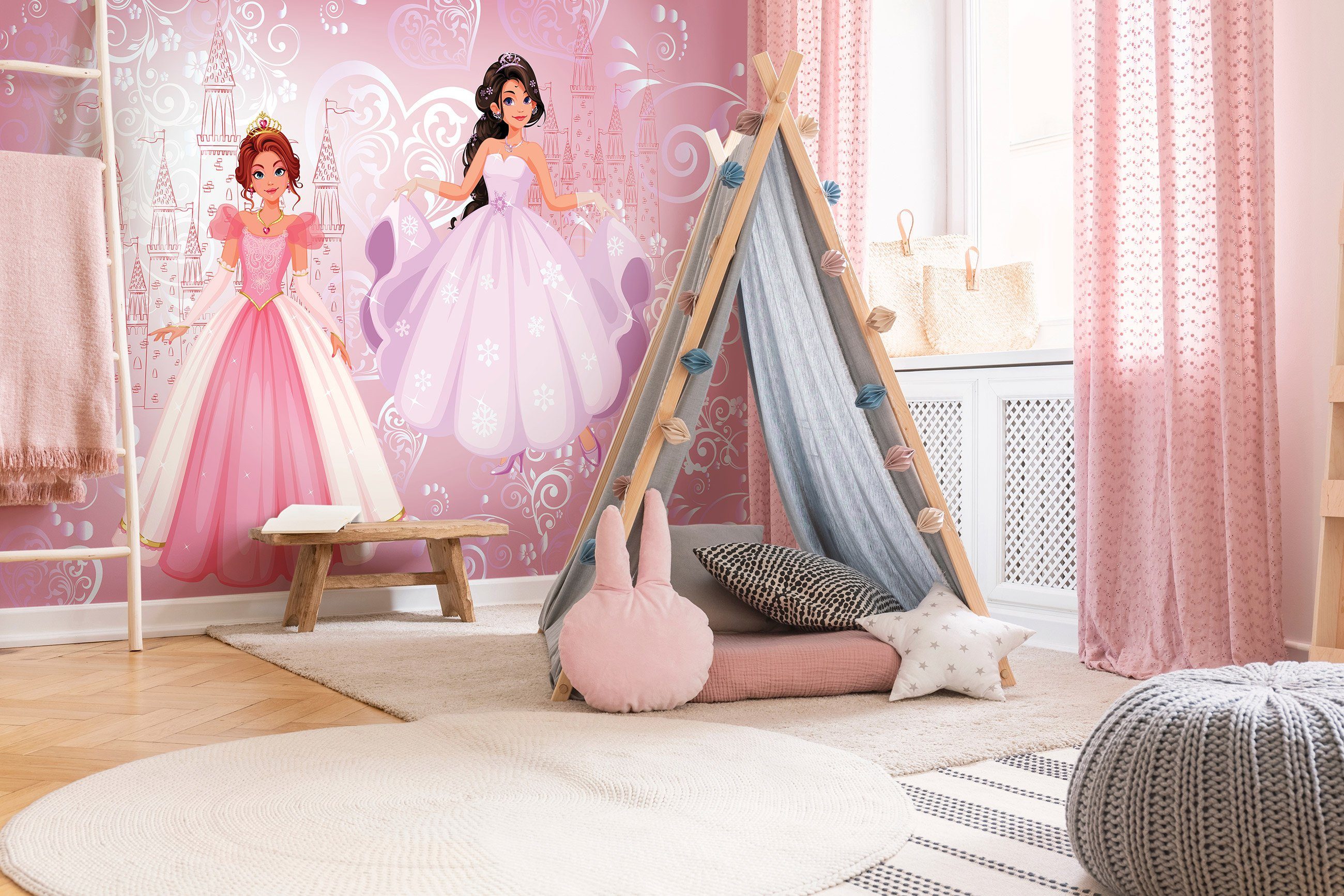 Wallarena Fototapete Kinderzimmer Mädchen Prinzessinnen Babyzimmer günstig online kaufen