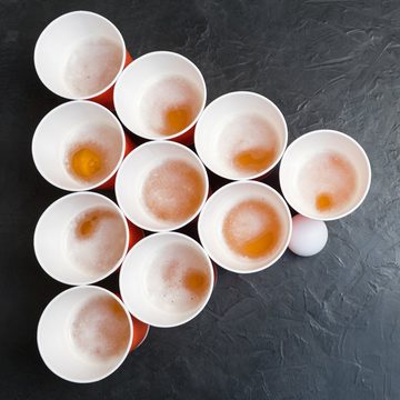 relaxdays Tischtennisball Weiße Beer Pong Bälle im 100er Set