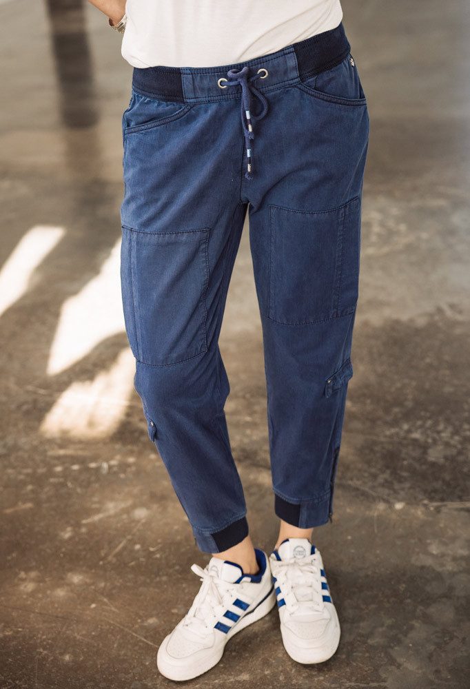 Freeman T. Porter Cargohose Celine Jazz peacoat Elastikbund mit Tunnelzug - leichte sommerliche Hose